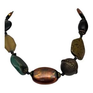 Fashion Statement Rustic  Multi-color Stone Beaded Necklace